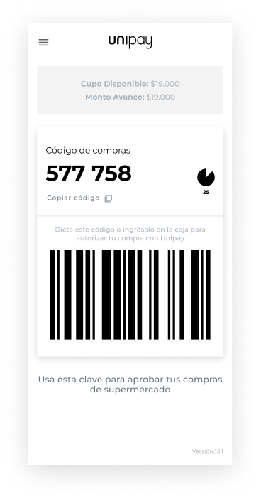 Pantalla principal con menú destacado